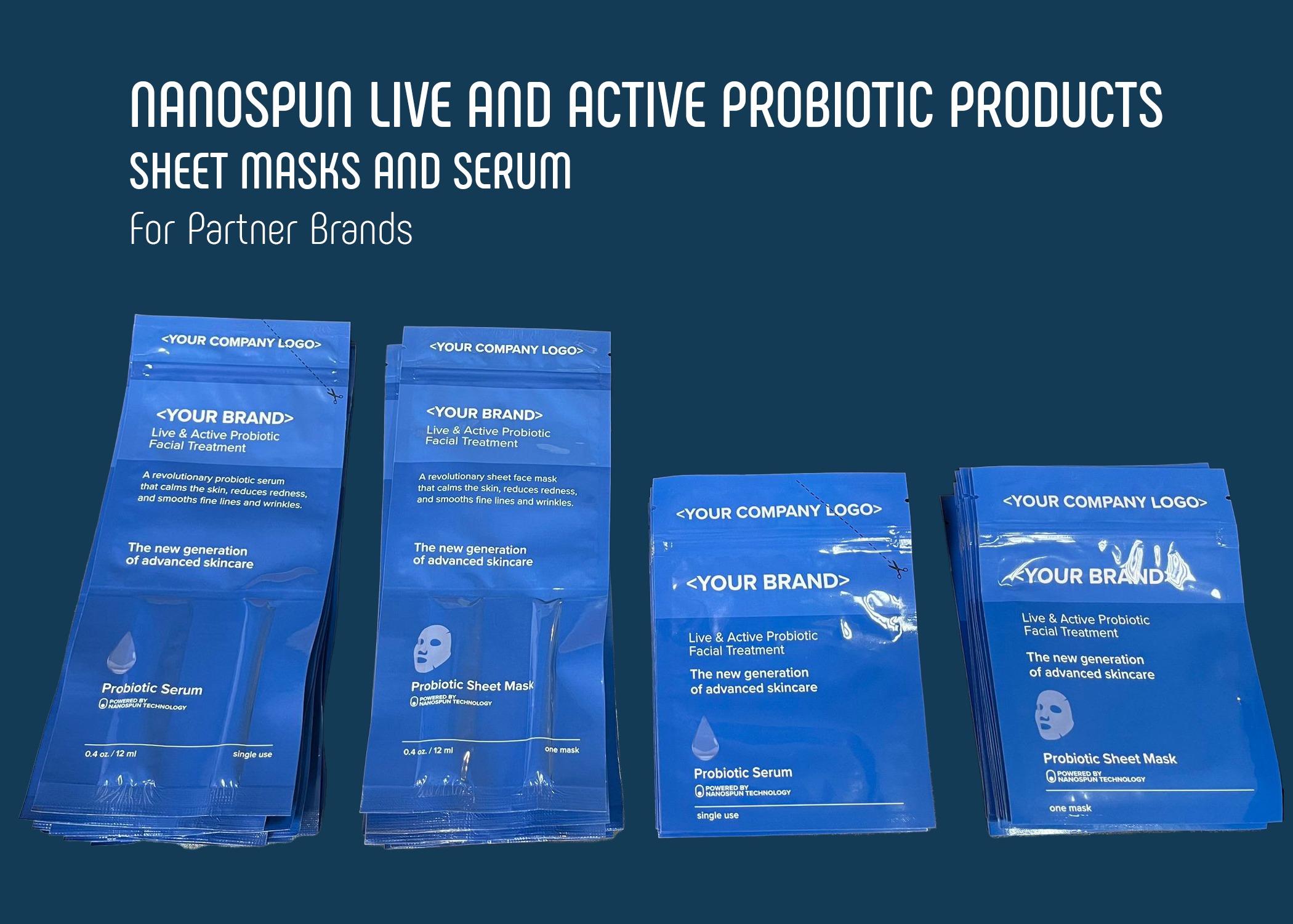 NanoSpun UltraBio Live-Active Probiotic Sheet Masks and Serums 1560